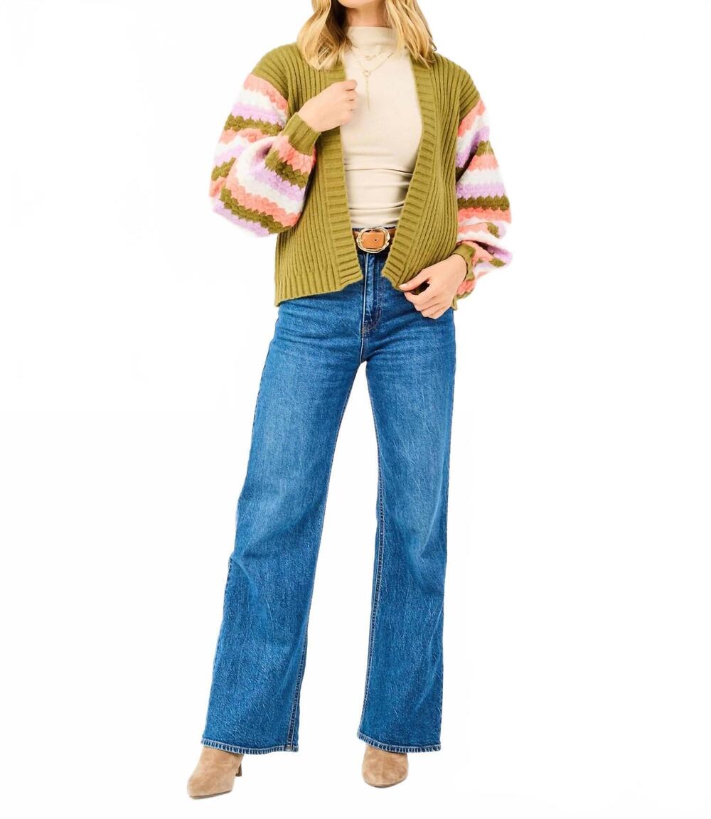 NEW MARY SQUARE pippa cardigan sweater in green